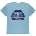 thumbnail image 1 of Jesus Saves Faith Over Fear Sun Crucifix Youth T Shirt Light Blue YSM, 1 of 1