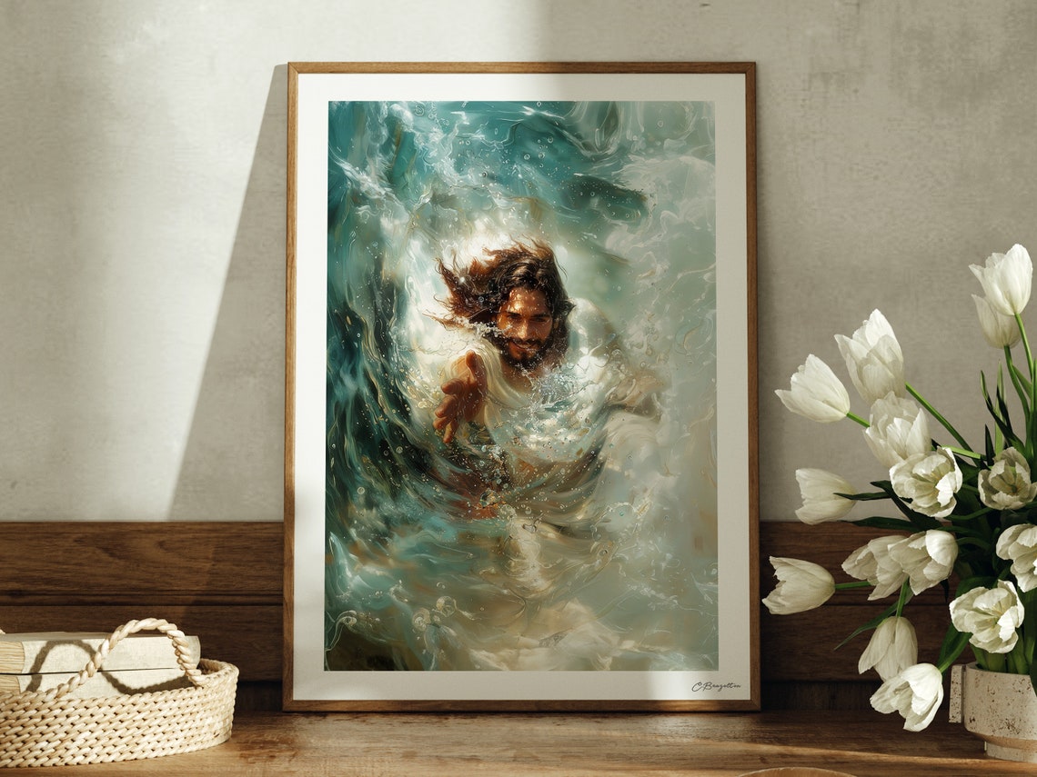 Jesus Saves Handmade Fine Art Print Jesus Christ Portrait Painting The ...