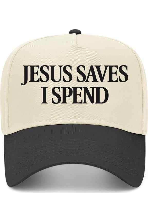 Jesus Saves I Spend Vintage Trucker Hat | Premium Snapback Baseball Hat For Men & Women Unisex