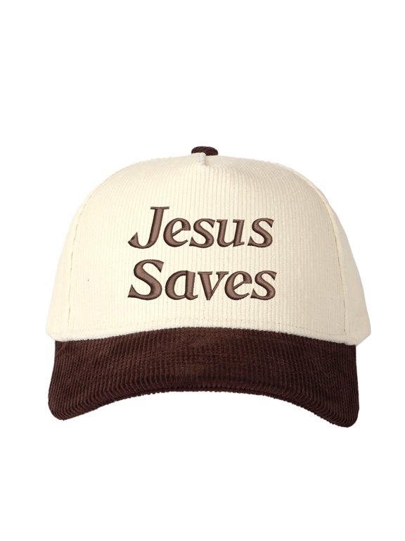 Jesus Saves Letter Embroidered Color Block Trucker Hat Unisex Adjustable Cotton Breathable Fashion Cap for Travel Daily Wear
