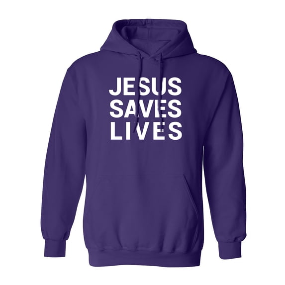 Jesus Saves Lives Adult Hooded Sweatshirt