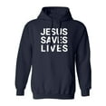 thumbnail image 1 of Jesus Saves Lives Adult Hooded Sweatshirt, 1 of 3