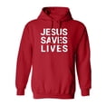 thumbnail image 1 of Jesus Saves Lives Adult Hooded Sweatshirt, 1 of 3