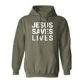thumbnail image 1 of Jesus Saves Lives Adult Hooded Sweatshirt, 1 of 3