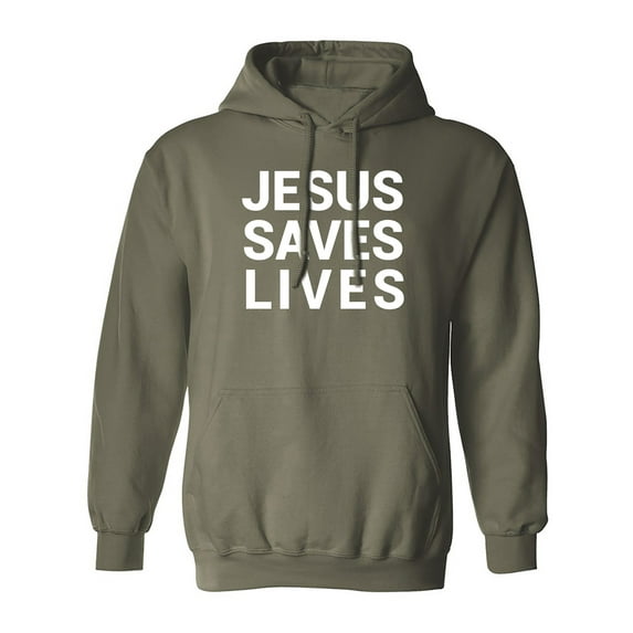 Jesus Saves Lives Adult Hooded Sweatshirt