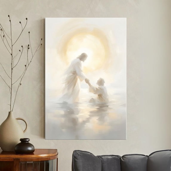 Jesus Saves Peter Print Walking On Water Wall Art Christian Home Decor ...