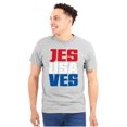 thumbnail image 1 of Jesus Saves Red White Blue USA Men's Graphic T Shirt Tees Brisco Brands S, 1 of 6