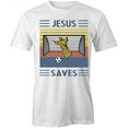 thumbnail image 1 of Jesus Saves Soccer T-Shirt | Religious Christian White Tee Gift, 1 of 5