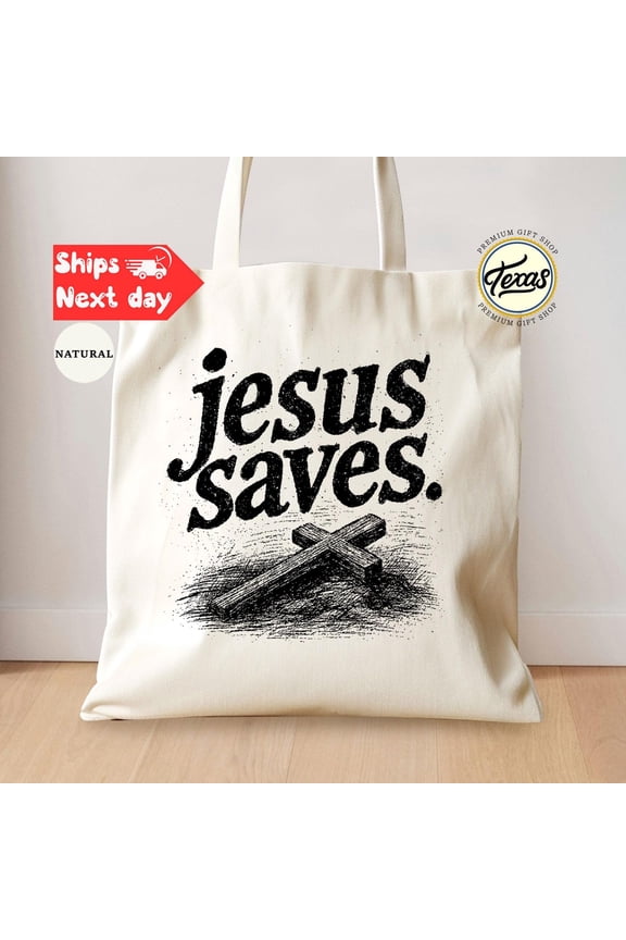 Jesus Saves Tote Bag Religious Bag