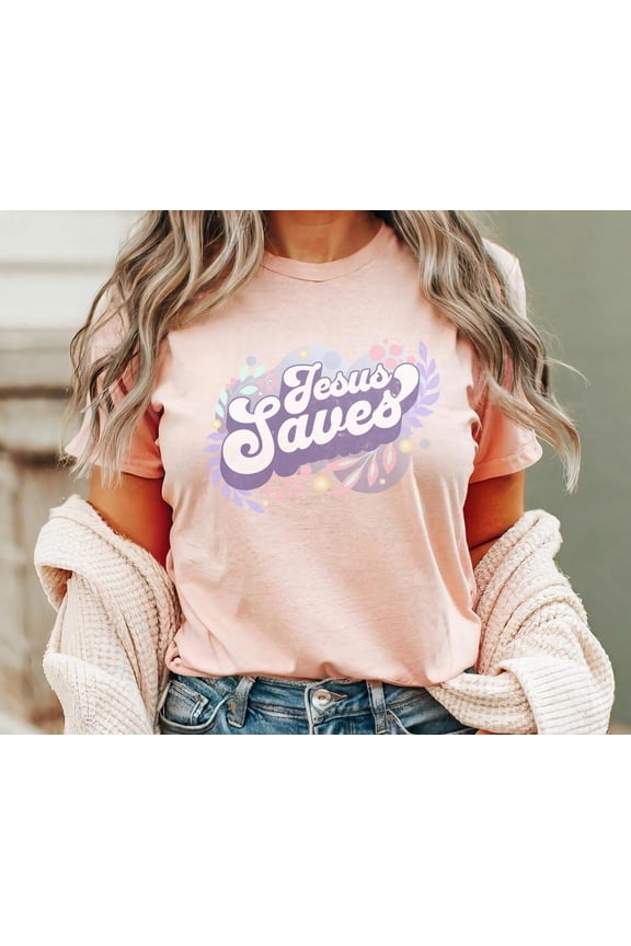Jesus Saves retro shirt religious tee for women Jesus Saves shirt Christian apparel shirt retro faith t shirt bible study shirt