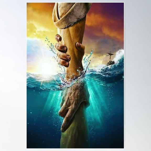 Jesus Saving Us Poster Wall Art, Modern Wall Decor For Living Room Bedroom, 24x36 UNFRAMED