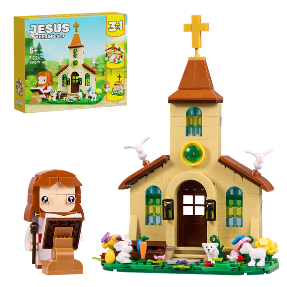 Jesus Series Building Blocks Sets 3 in 1 Jesus Christ Toy Figures Christianity Decor Easter Christmas Christian Gifts for Women Men