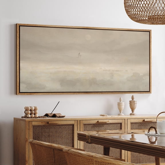 Jesus & Sheep Wall Art - Large Minimalist Christian Canvas Prints, Pastoral Abstract Landscape in Soft Neutrals for Church Decor, Unframed Canvas