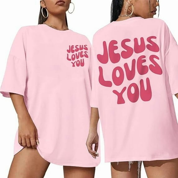 Jesus Shirts for Women Jesus Loves You Tshirt Religious Faith Shirt Inspirational Graphic Tee