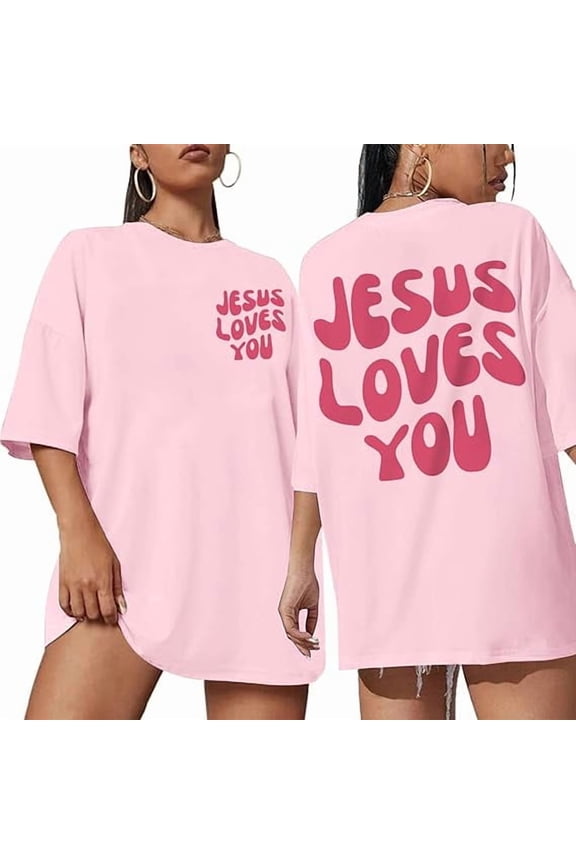 Jesus Shirts for Women Jesus Loves You Tshirt Religious Faith Shirt Inspirational Graphic Tee