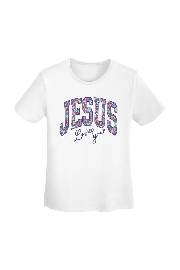 Jesus Shirts for Women Jesus T Shirt Inspirational Christian Short Sleeve White-M Size