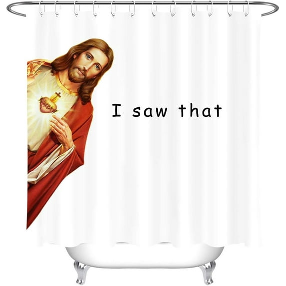 Jesus Shower Curtain Quotes I Saw That Christian Shower Curtains for Bathroom with Hooks 72x84 inch Waterproof Polyester Fabric Bathroom Decorations