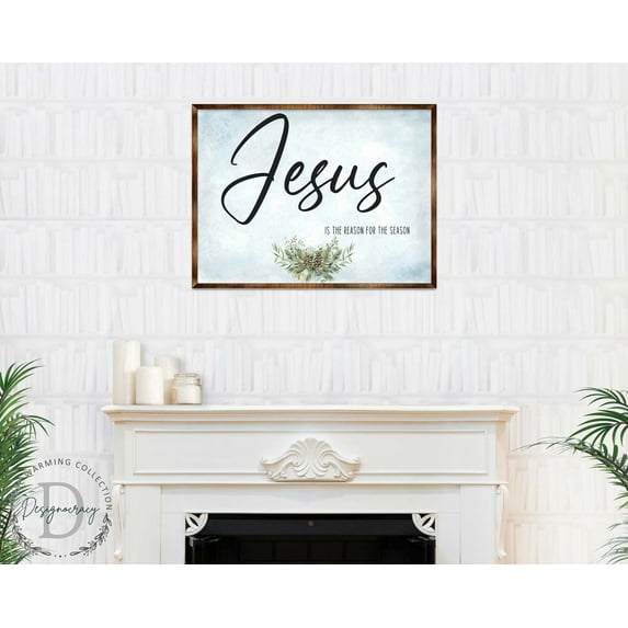 Jesus Sign | Wooden Religious Wall Art | Christian Sign | Modern farmhouse sign | Mantel Decoration | Bible Sign | Dining Room Sign | Contemporary wall art - 310351