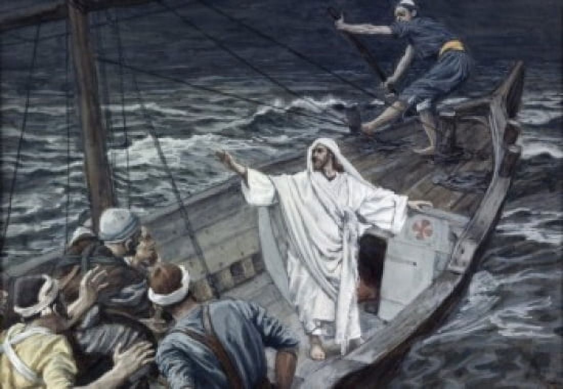 Jesus Stilling the Tempest James Tissot (1836-1902 French) Canvas Art - James Tissot (24 x 36)