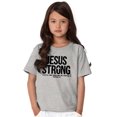 thumbnail image 1 of Jesus Strong Philippians 4:13 Bible Crewneck T Shirts Boy Girl Teen Brisco Brands XS, 1 of 6