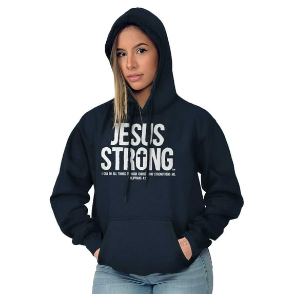 Jesus Strong Philippians 4:13 Bible Hoodie Sweatshirt Women Men Brisco Brands X