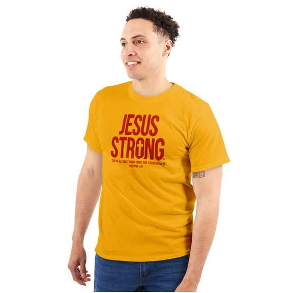 Jesus Strong Philippians 4:13 Bible Plus Size Crewneck Graphic Tee Shirt Brisco Brands 5X