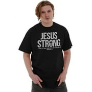 Jesus Strong Philippians 4:13 Bible Men's Graphic T Shirt Tees Brisco Brands S
