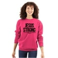 thumbnail image 1 of Jesus Strong Philippians 4:13 Bible Sweatshirt for Men or Women Brisco Brands M, 1 of 6