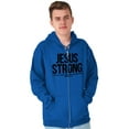 thumbnail image 1 of Jesus Strong Philippians 4:13 Bible Unisex Fleece Graphic Zip Up Hoodie Brisco Brands 5X, 1 of 5