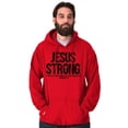 thumbnail image 1 of Jesus Strong Philippians 4:13 Bible Unisex Plus Fleece Graphic Hoodie Brisco Brands 2X, 1 of 5