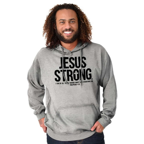 Jesus Strong Philippians 4:13 Bible Unisex Plus Fleece Graphic Hoodie Brisco Brands 4X