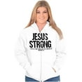 thumbnail image 1 of Jesus Strong Philippians 4:13 Bible Zip Up Hoodie Men's Women's Brisco Brands S, 1 of 6