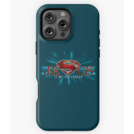 Jesus Superhero Christian Art Phone Case for iPhone 16 15 14 13 12 11 Pro Max