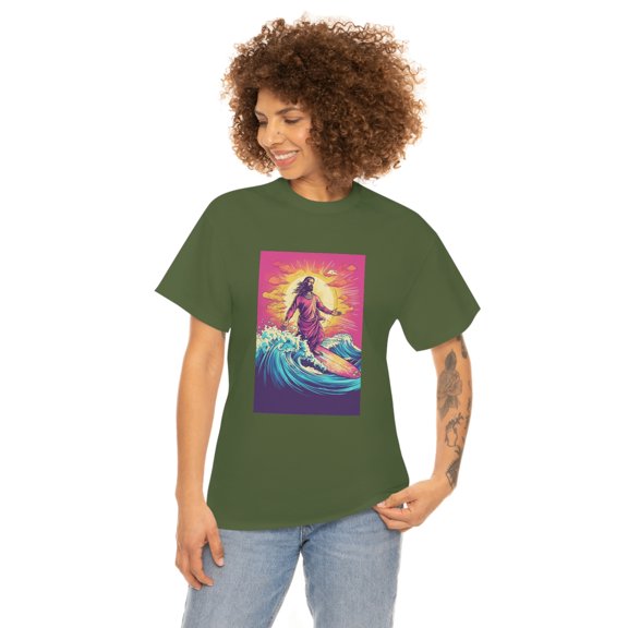 Jesus Surfing Unisex Heavy Cotton Tee