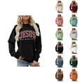 thumbnail image 1 of Jesus Sweatshirt for Women 2025 Fall Winter Long Sleeve Crewneck Bible Verse Christian Sweat Shirts Pullover Top, 1 of 4