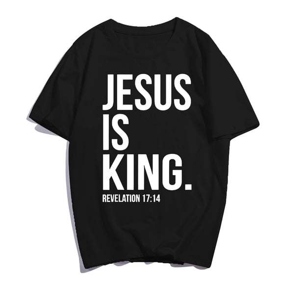 Jesus T-Shirt Christ Faith Pray Casual Women Men Christian Graphics Summer Tops Gift Tee Black 4X-Large
