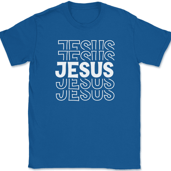 Jesus T-Shirt Christian Bible God Praise Worship Thank You Gift Tee - Royal Blue, XL