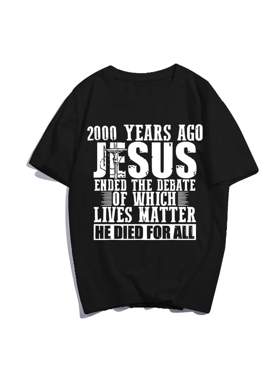 Jesus T-Shirt Pray Faith Casual Christ Women Men Christian Cross Graphics Summer Tops Gift Tee Black Large