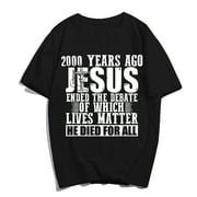BODENSEE Jesus T-Shirt Pray Faith Casual Christ Women Men Christian Cross Graphics Summer Tops Gift Tee Black Small