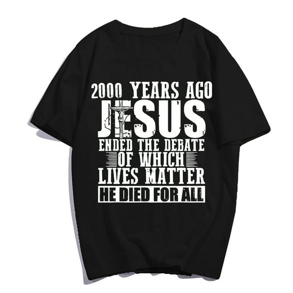 Jesus T-Shirt Pray Faith Casual Christ Women Men Christian Cross Graphics Summer Tops Gift Tee Black Small