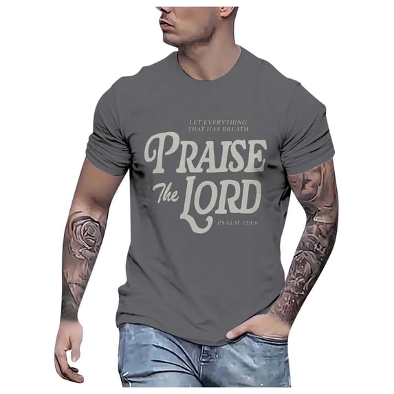 Jesus T Shirt for Men Bible Verse Christian Tee Short Sleeve Crew Neck Tops