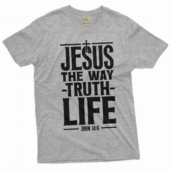Jesus T-shirt Christian Jesus way truth life tee shirt Church tee shirt Mom grandma dad gift tee (XX-Large Grey)