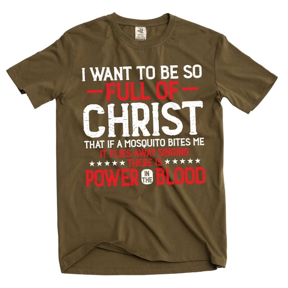 Jesus T-shirt Religion Jesus Christ Church Tee Shirt (Small Military Green)