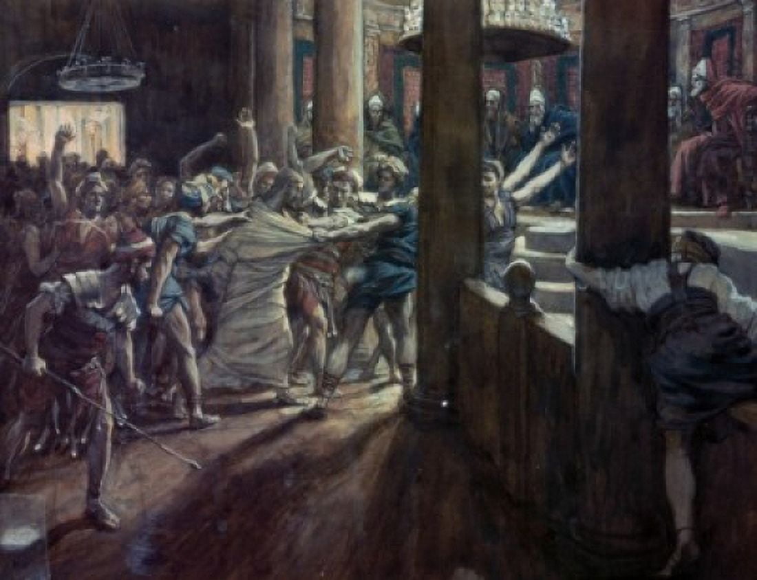 Jesus Taken Before Annas James Tissot (1836-1902 French) Canvas Art - James Tissot (18 x 24)