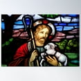 thumbnail image 1 of Jesus The Good Shepherd Stained Glass Window Poster Wall Art, Modern Wall Decor For Living Room Bedroom, 24x36 UNFRAMED, 1 of 3