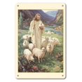 thumbnail image 1 of Jesus - The Good Shepherd - Vintage Religious Art by Walter Sallman - 8 x 12 inch Vintage Metal Tin Sign, 1 of 4