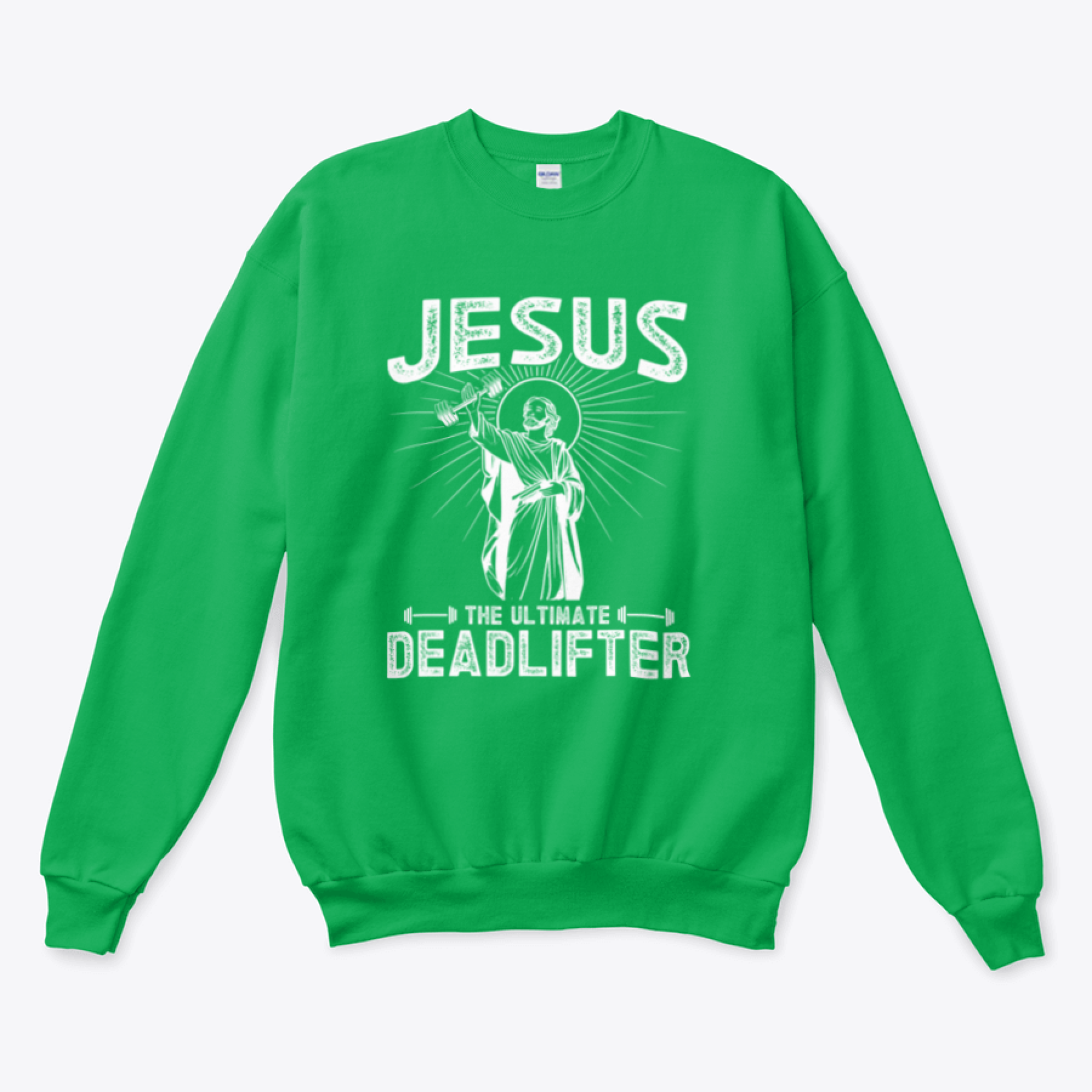 Jesus The Ultimate Deadlifter Funny Gym Pun Hilarious Christian Fitness