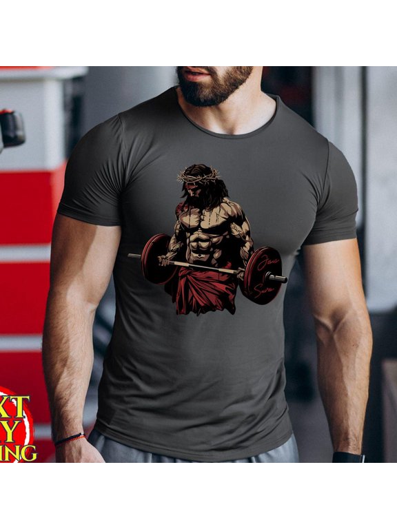 Jesus The Ultimate Deadlifter Performance ShirtReligi Faith Gym T-Shirt Jesus Performance Shirt For MenWeightlifting Training
