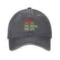 thumbnail image 1 of Jesus The Way The Truth The Life Baseball Cap Vintage Soft Washed Denim,Golf Dad Hat Adjustable Trucker Hats for Men Women Unisex Adult,Deep Heather, 1 of 7