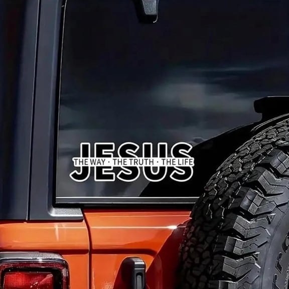 Jesus The Way The Truth The Life Car Decal, Christian Faith Vinyl Sticker for Windows